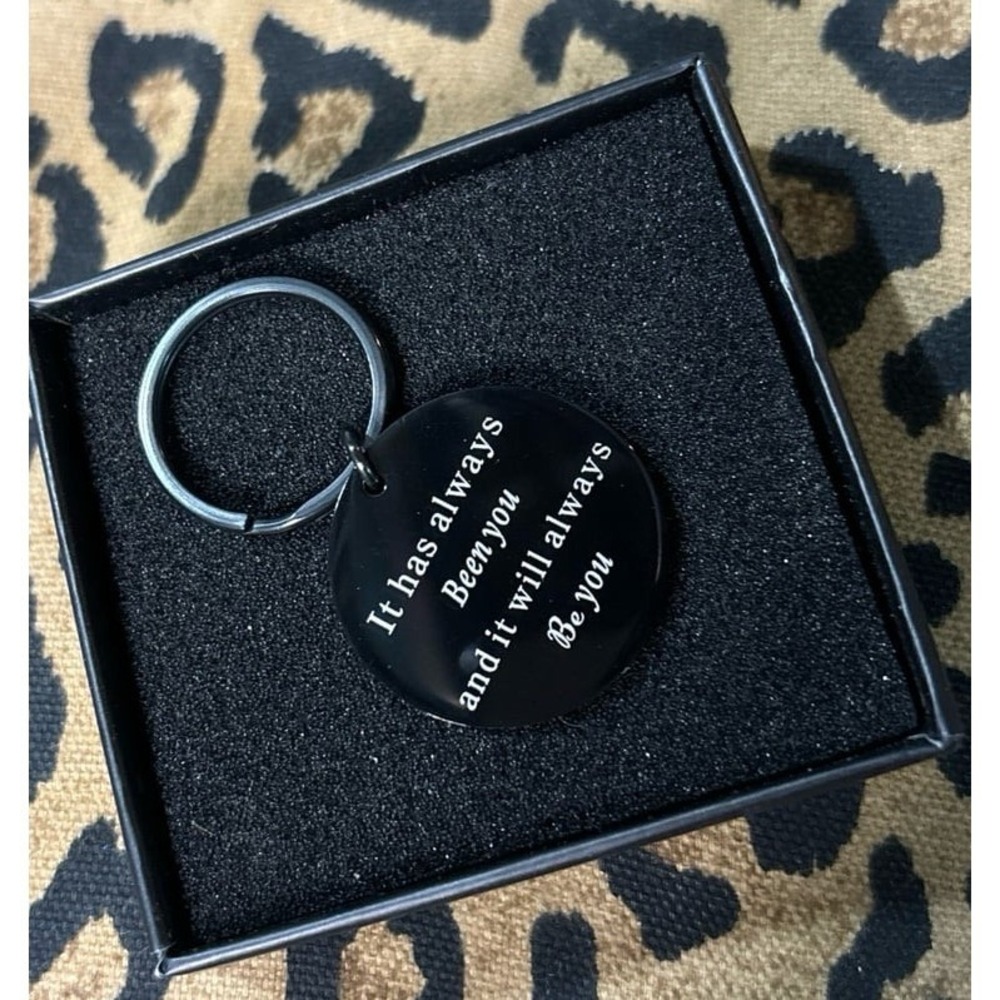 NEW Black SS "It Has Always Been You" Love/Relationship Keychain - Picture 2 of 3
